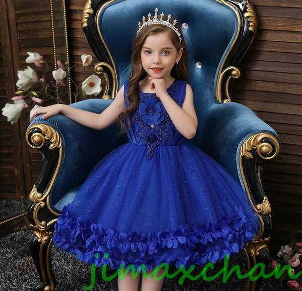 新生活 サマー /100-170cm 子供服 女の子ワンピース ドレス カラードレス フラワーガール 丸首 花編 演出 お嫁さん/ピアノ 発表会・結婚式・七五三...