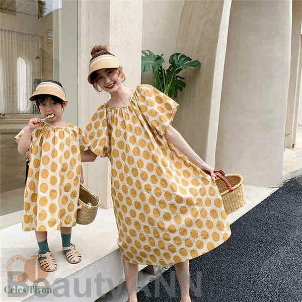 新生活 ワンピース レデイース 女の子 親子コーデ 親子 ペアルック 親子ペア 親子ペアルック 水玉柄 半袖ワンピース ママ 子供 女の子 おそろい 親子ワンピ...