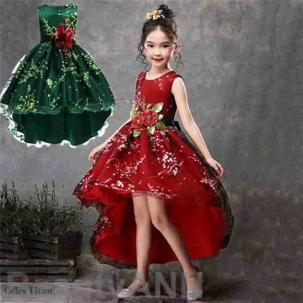 子供ドレス ドレス キッズ ロングワンピース 高級dress ピアノ発表会 ブラック 子供ドレス 誕生日 パーティー 長袖ベビードレス ロングドレス 刺繍 子ど...