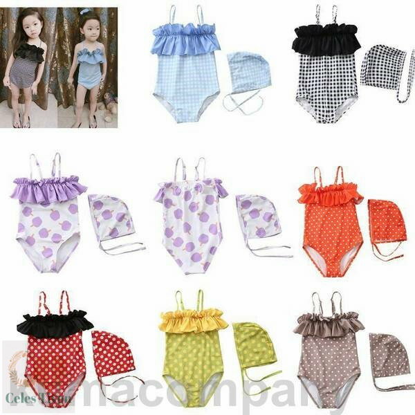 子供水着 70~120cm 全7色 キッズ チェック柄 オールインワン 子ども ジュニア ラッシュガード 水着 女の子 ワンピース 女の子 水着 キッズ ガール...