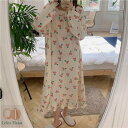 パジャマ ルームウェア レディース 上下セット ワンピース 花柄 長袖 トップス ロングパンツ 部屋着 春秋冬 可愛い パジャマ バレンタイン プレゼント