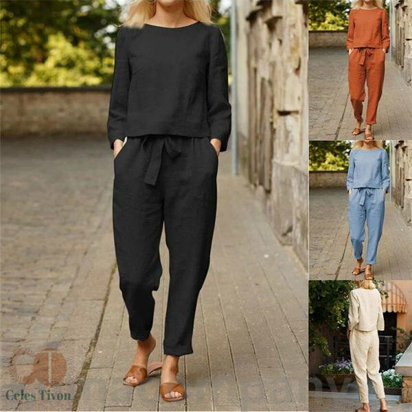 上下セット 上下 セット セットアップ 2点セット ブラウス プルオーバー パンツセット レディース 春 ..