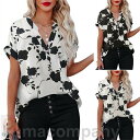 Tシャツ ブラウス シフォンシャツ レディース 女性 半袖Tシャツ 半袖 tシャツ トップス 夏 夏服 Vネック 花柄 総柄 総柄Tシャツ プルオーバー きれいめ カジュアル かわいい