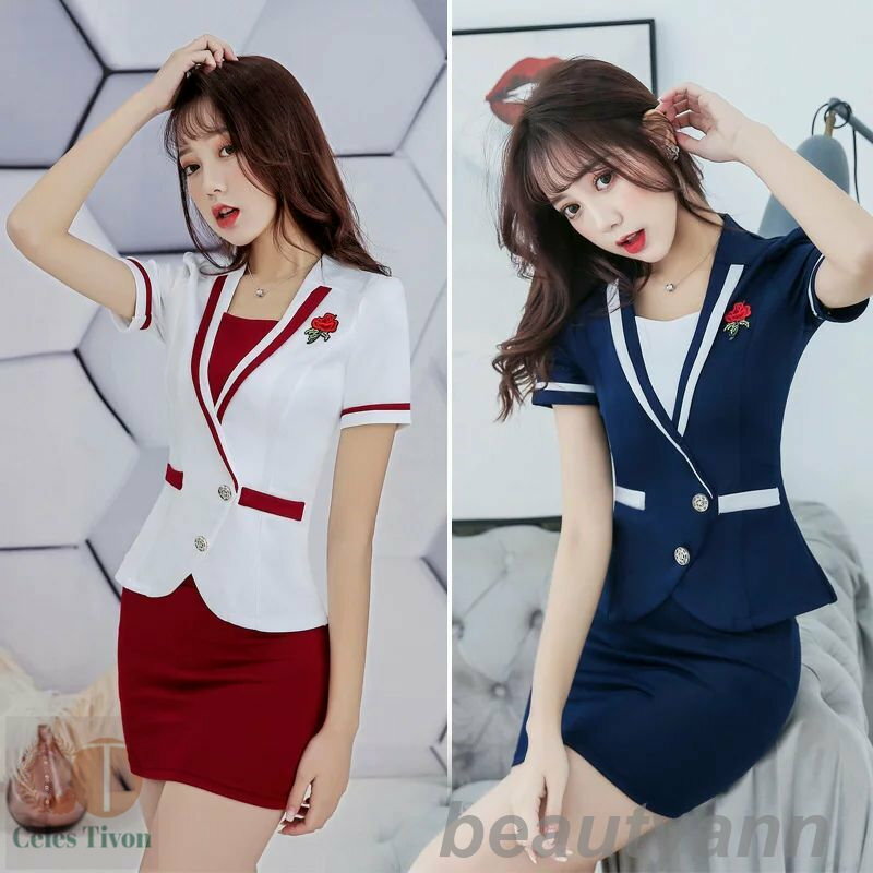 上下セットエステティック サロンウェア リラクゼーション クリニック 2カラー 制服 ファンクショナルビューティー大きいサイズ スカートジュエリーホテルフロント...