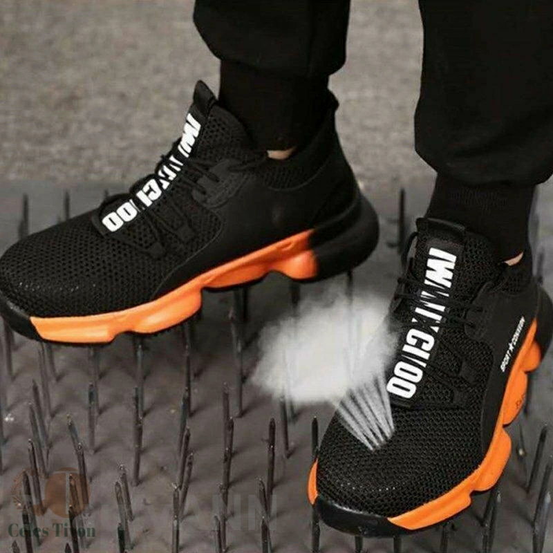 THOM WILLS 安全靴 作業靴 通気性抜群 おしゃれ スニーカー つま先保護 鋼先芯 軽量 通気性 耐摩耗 クッション性 男女兼用 つま先保護 靴 メンズ...