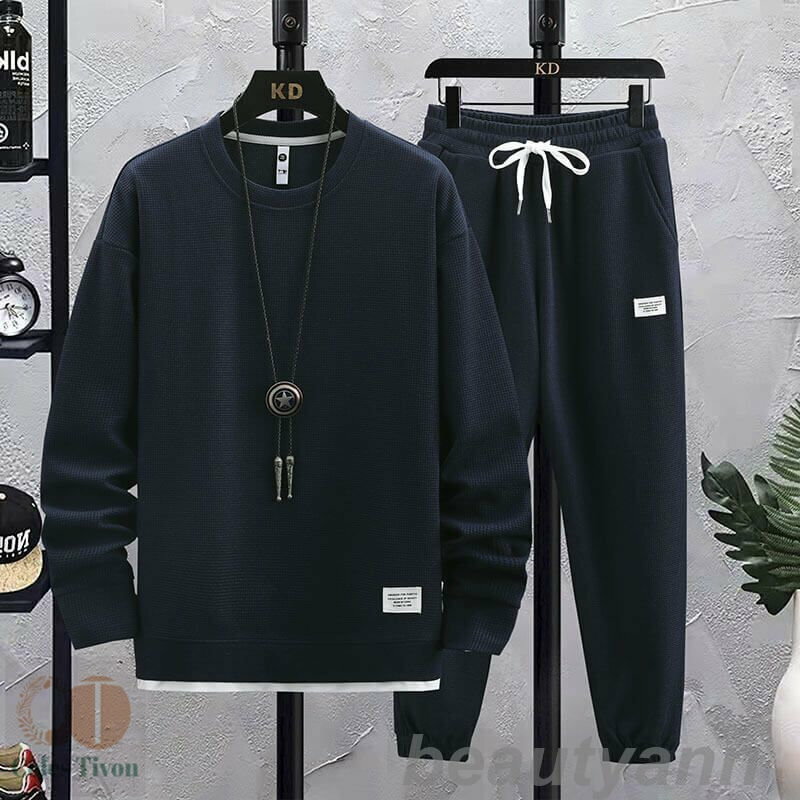 上下セット セットアップ Tシャツ パンツ 長袖長ズボントップス 秋もの カジュアル男 Tシャツ トップス メンズ 夏 ルームウェア 部屋着 ゆったり 父の日 プレゼント