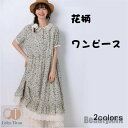 新生活 フレア 花柄ワンピース レース襟 ポケット付き ロングワンピース 袖口ゴム フリル ギャザー 半袖 レディース 綿麻ワンピース 森ガール ワンピース 綿麻 花柄 ボタン留め 春夏 総柄 リネン エスニック リゾート カジュアル 大人可愛い 体型カバー ゆったり