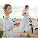 リゾートワンピース レディース サマードレス ロング マキシ丈ワンピース 夏 リゾート ロング丈 オフショルダー 半袖 シフォン 透け感あり Aライン ハワイ 沖縄 新生活 母 彼女 プレゼント ギフト