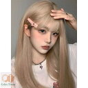 ウィッグ フルウィッグ 長髪 ゴールド ロング ストレート ロングウィッグ ぱっつん前髪 前髪あり ハロウィン 原宿風 かつら コスプレ 可愛い コスチューム 仮装 大人用 普段使い 文化祭 イベント 学園祭 演劇 舞台 学芸会