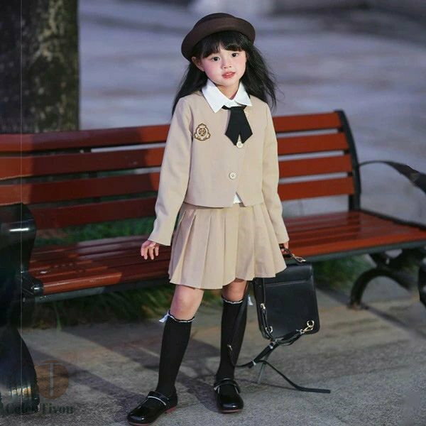 入学式 卒業式 制服 無地 ジャケット 女の子 スーツ セット 秋冬用 小学生 中学生 高校生 JK ジュニア 中学 受験 大きいサイズ ゆったりサイズ 韓国風 リボン 卒服 入園祝い ギフト 卒園式 七五三 お受験 ピアノ 発表会 演奏会 ベージュ 110 120 130 140 150 160