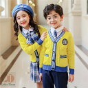 カーディガン イエロー スクールカーディガン 無地 ニット キッズ ジュニア 中学生 小学生 通学 制服 フォーマル 卒業式 入学式 スーツ 女の子 男の子 卒業式服 子供 カジュアル 韓国風 卒園式 入園式 卒服