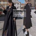 トレンチコート レディース ロング テロンチ ベルト付き 春 秋 シンプル コート ロングコート アウター オシャレ きれいめ 上品 ブラック 黒 韓国風 通勤 通学 無地 ビジネス XS S M L XL