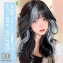 ウィッグ レディース ブラックブルー ウィッグ長髪 かつらロング可愛い かわいい 大人用 コスプレ ロリータ ゴスロリ原宿風 仮装 超自然 かつら小顔 文化祭 イベント 学園祭 ハロウィン フリーサイズ