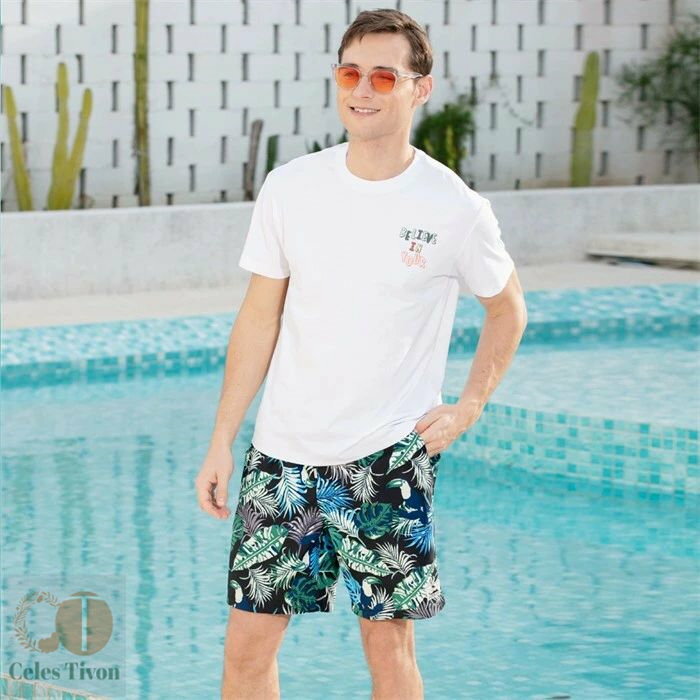 水着 メンズ サーフパンツ グリーン 総柄 S M L 2L 3L 4L 海パン サーフショーツ ボードショーツ ハーフパンツ 大きいサイズ 膝丈 ひざ丈 プール 海 海水浴 サーフィン サウナ おしゃれ 水陸両用 吸水速乾 耐塩素 uvカット ロング