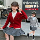 入学式 卒業式 制服 カジュアル 女の子 2点セット JK 春 秋 小学生 中学生 高校生 ジュニア 中学 受験 大きいサイズ ゆったりサイズ セーター 卒服 長袖 入園祝い ギフト 卒園式 七五三 お受験 発表会 韓国風 グレー レッド 120 130 140 150 160 170