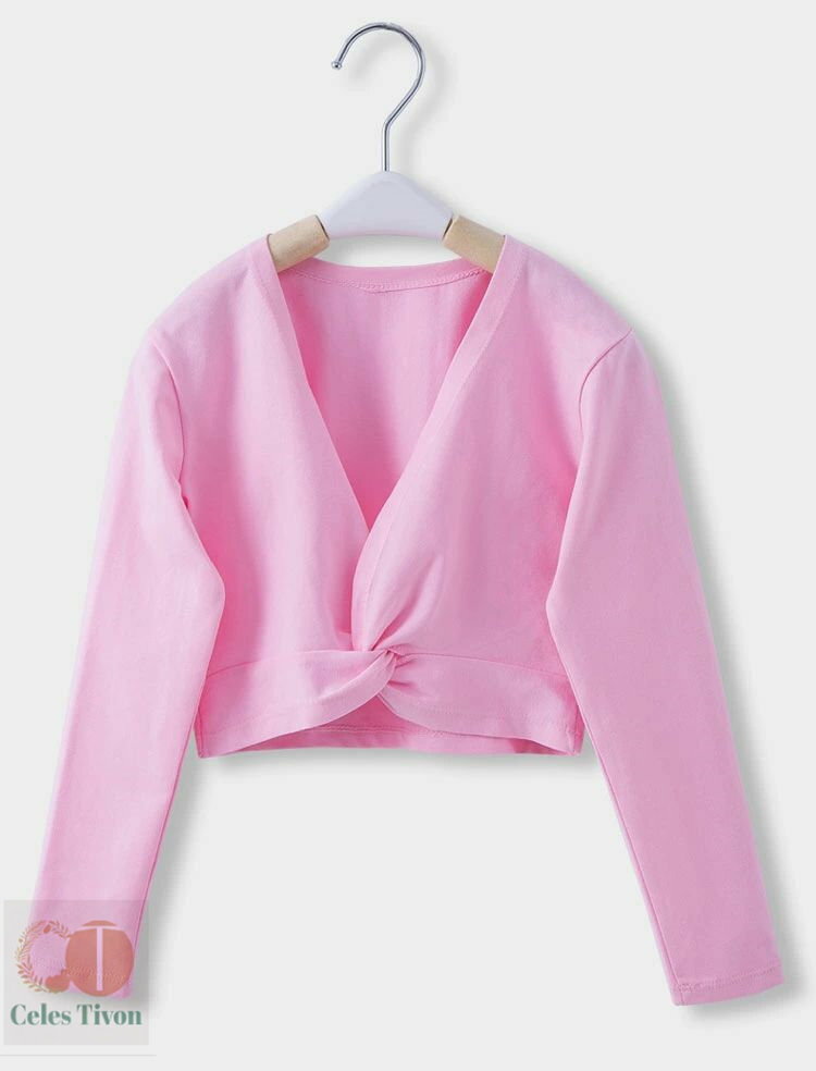 子供 バレエ カシュクール 長袖 コットン カーディガン ボレロ キッズ バレエ用品 トップス 女の子 レ..