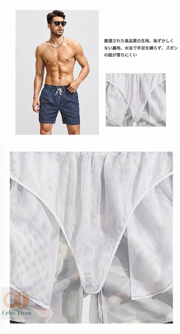 【50円クーポン配布中 送料無料】 水着 メンズ サーフパンツ 海パン サーフショーツ ボードショーツ ハーフパンツ インナー ラッシュガード 大きいサイズ ショート 膝上丈 ひざ上丈 プール 海 海水浴 サーフィン サウナS M L XL 2XL ブラック レッド ネイビー