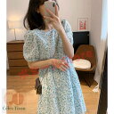 【200円クーポン配布中 送料無料】 ブルー 小花柄のワンピース 季節を楽しむ ロングワンピース レディース ワンピ ロングワンピース ロングワンピ ロング マキシ 柄 大きいサイズ ゆったり 春夏