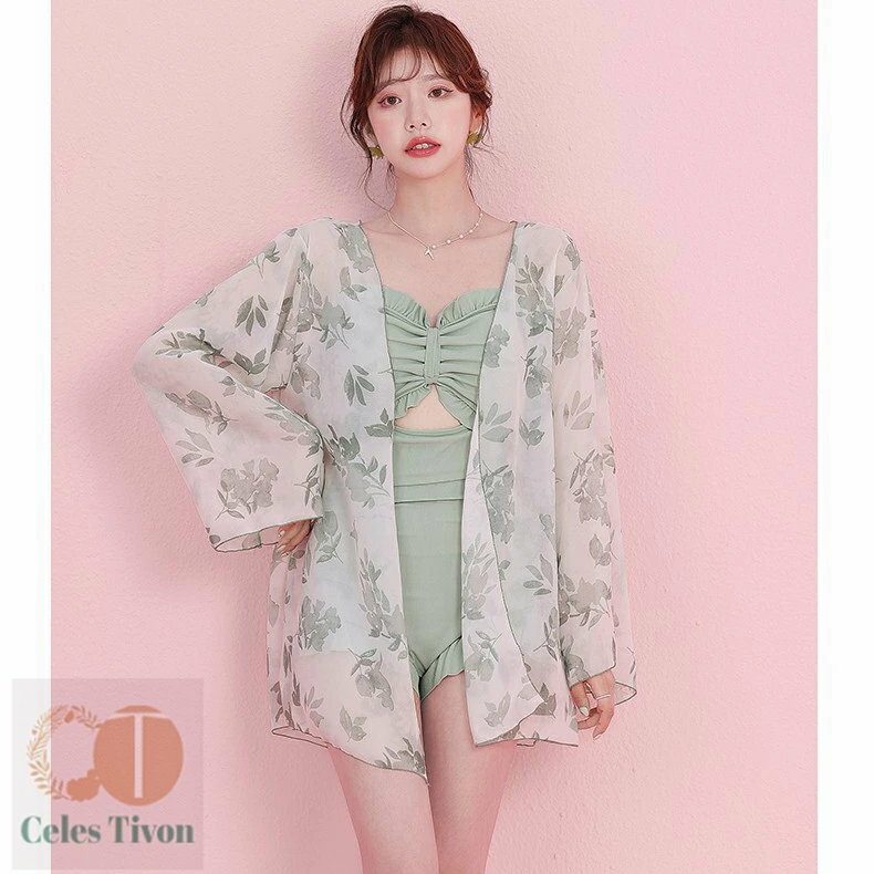 【200円クーポン配布中 送料無料】 レディース 水着 ワンピース+日焼け防止服 2点セット セクシー 可愛い 体型カバー 女性 スイムウェア 海 大人用 海外 夏休み 海水浴 プール 温泉水着 レディース 水着 海外旅行 リゾート シー 20代 30代 40代 レディース