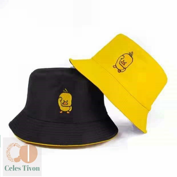 【50円クーポン配布中 送料無料】 帽子 レディース ウィメンズフィッシャーマンズハット サンハット サンバイザー 日よけ 春夏 日よけキャップ 両面刺繍 56-58cm アヒルの子 小鴨パターン