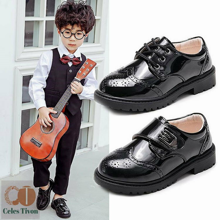 キッズ フォーマルシューズ 男の子 子供靴 黒 ブラウン 子供 結婚式 発表会 七五三 入園式 卒園式 入学..