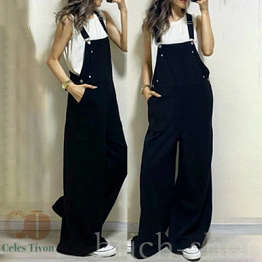 【送料無料】20代30代40代 秋 夏 ゆったり春 パンツ ジーンズ デニム ダメージオーバーオール デニム オーバーオール