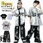 シルバー キッズダンス衣装 k-pop 衣装 シャツ トップス パンツ キッズダンス セットアップ ヒップホッ..