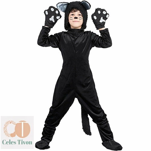 子供服 ハロウィン コスプレ 猫 キッズ 男の子 女の子 衣装 学園祭 仮装 コスチューム 文化祭 かわいい 大きいサイズ イベント 演出服 ハロウィン衣装 cosplay 変装 演劇 幼稚園 110 120 130 140 150