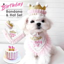 送料無料/ 犬 誕生日 帽子 通販 バースデー 犬猫 アクセサリー スタイ ハット よだれかけ バンダナ 2点セット パール レース ピンク ハッピーバースデー お祝い 記念撮影 ペット用品 かわいい おしゃれ ペットグッズ 犬グッズ ギフト 飾り付け