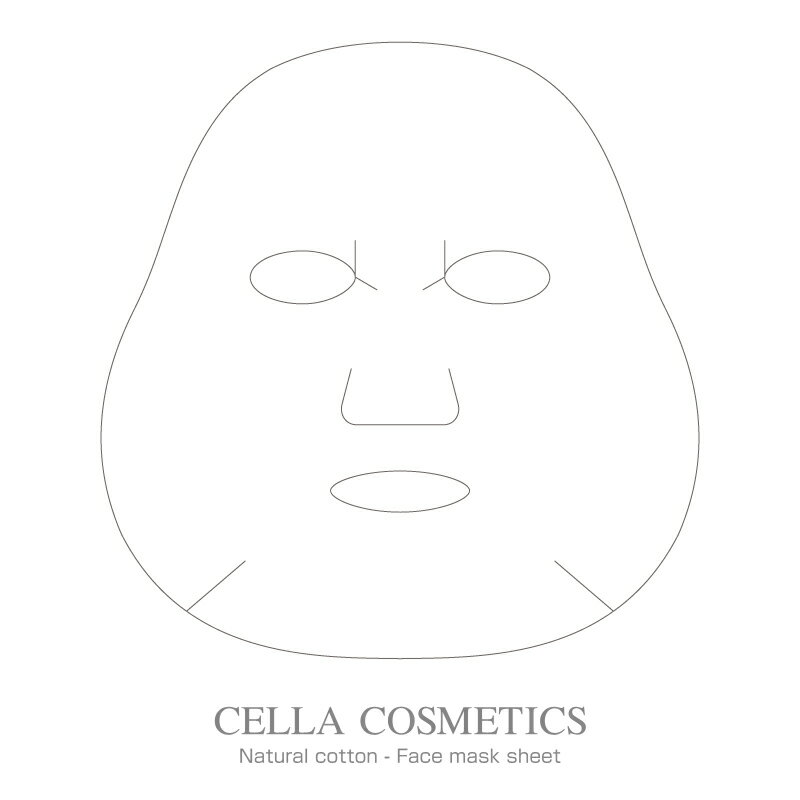 CELLA COSMETICS フェイスマスクシート 18枚 入り ドライ タイプ 天然 コットン 100%