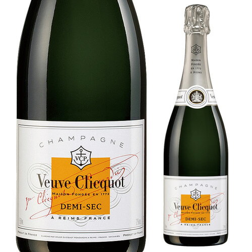 ヴーヴ クリコ ホワイトラベル ドゥミ セック 正規品 750mlVEUVE CLIQUOT DEMI SEC フランス シャンパン シャンパーニュ スパークリングワイン白 甘口 泡 ヴーヴクリコ ブーブクリコ 浜運 あす楽 母の日 手土産 お祝い ワイン ギフト