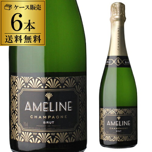 1本当り1,750円(税別) 送料無料 アメリエブリュット 6本 ケース販売750ml フランス 辛口 シャルドネ ピノノワール ピノムニエ スパークリングワイン シャンパーニュ シャンパン 長Sお中元 敬老