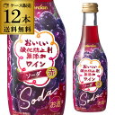 送料無料1本あたり254円(税込）おいしい酸化防止剤無添加ワイン ソーダ 赤 250ml瓶 12本入ケース 赤泡 スパークリングワイン 長S ホワイトデー お花見 手土産 お祝い ギフト