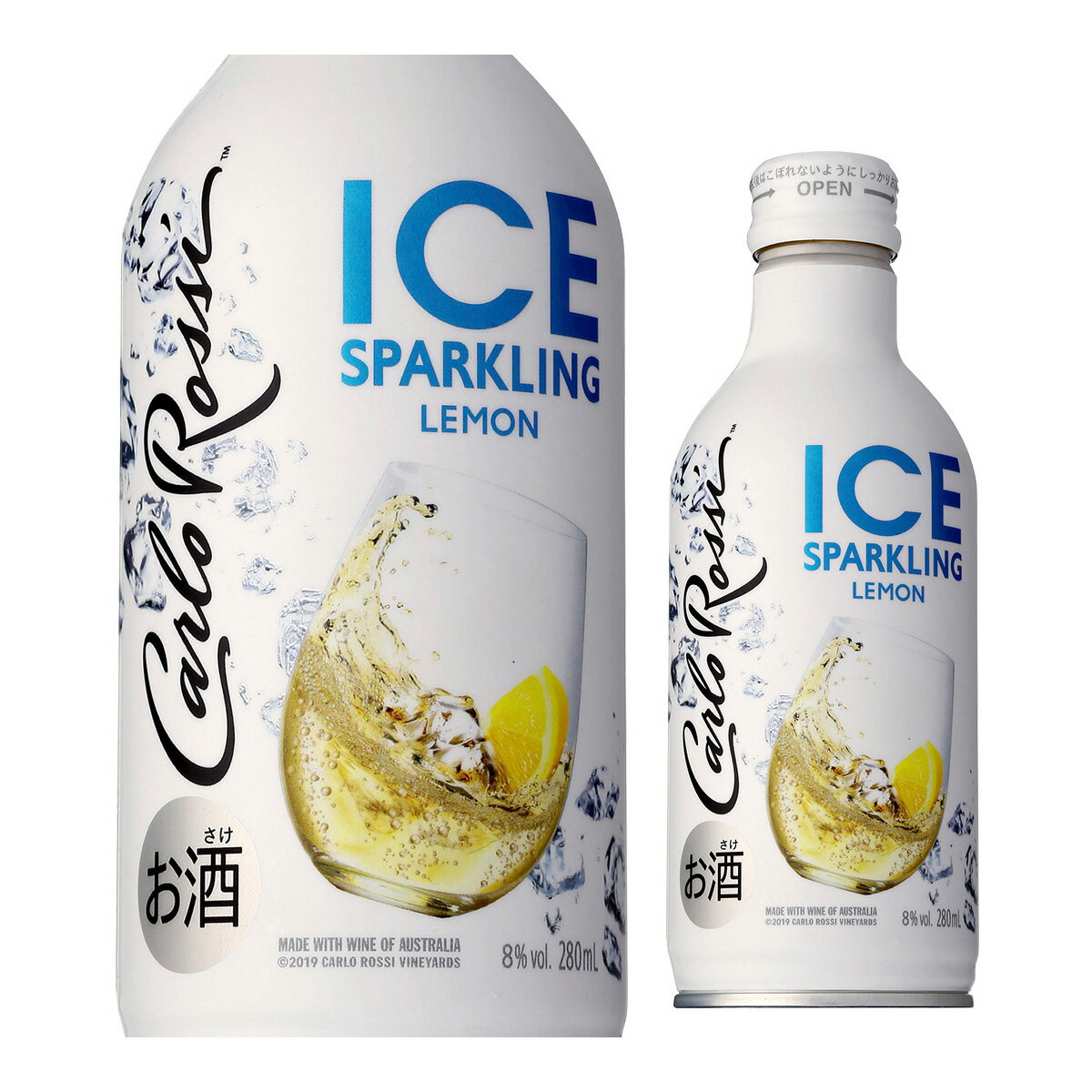 カルロロッシ アイス スパークリング ホワイト レモン 280ml ボトル缶 スパークリングワイン ほのかな甘口 カルロロッシICE 長S