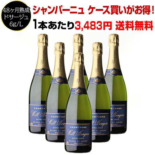 1本あたり3,483円(税込) 送料無料 ウィル アンジェールエクストラ ブリュット ブラン ド ノワール 750ml 6本 辛口 シャンパン シャンパーニュ ケース バレンタイン ホワイトデー 母の日 浜運【ポイント対象外】