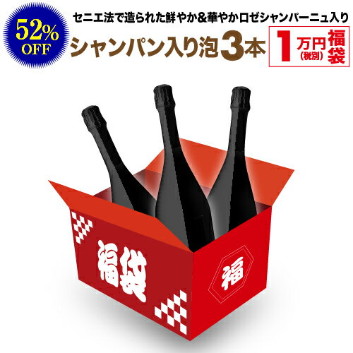 送料無料 23,100円(税込)相当が入って11,000円(税込)！ シャンパン入り泡3本 1万円(税別)福袋 シャンパーニュ1本 スパークリング2本 2022年 シャンパン製法 辛口 ワイン福袋 ワインセット 浜運【ポイント対象外】