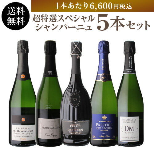 ≪新春企画 限定50セット≫ 1本あたり6,600円税込 送料無料 1本55,000円のコレ エスプリクチュール入！ 2023新春 超特選シャンパーニュ5本セット シャンパン シャンパーニュ シャンパンセット スパークリングワイン 高級 ギフト 浜運【ポイント対象外】