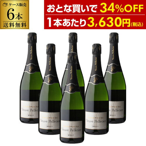 【誰でもP3倍 4/20限定】1本あたり3,630 円(税込) 送料無料 ヴーヴ ペレティエ ブリュット NV 6本セット 750ml 6本入フランス シャンパーニュ シャンパン 辛口 ケース 浜運 母の日 お花見 手土産 お祝い ギフト あす楽