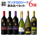 送料無料 サンタ バイ サンタカロリーナ 飲み比べ6種セットワインセット 長S 赤ワイン 母の日 手土産 お祝い ワイン ギフト