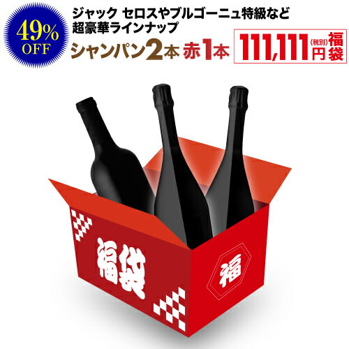 送料無料 242,000円(税込)相当が入って122,222円(税込)！ シャンパン2本と赤ワイン1本 合計3本 111,111円(税別)福袋 2023年 シャンパーニュ 赤ワイン 辛口 ワイン福袋 ワインセット 虎