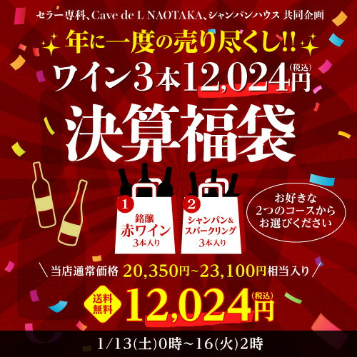 (予約) 送料無料 銘醸ワイン3本入り 12,024円(税込)福袋 2種類のコースからお好きに選べる 銘醸赤ワインコース スパークリングワインコース おひとり様1セット限定 ワイン福袋 浜運2024/1/16以降発送予定【ポイント対象外】