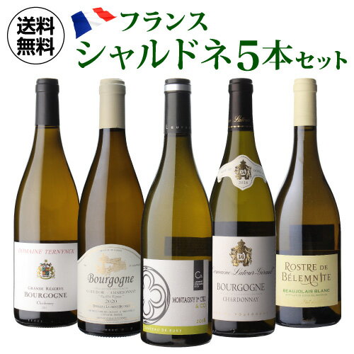 ワイン飲み比べセット 1本当たり2,680円(税込) 送料無料 フランス産 シャルドネ 飲み比べ 5本セット 白 ワイン セット 浜運