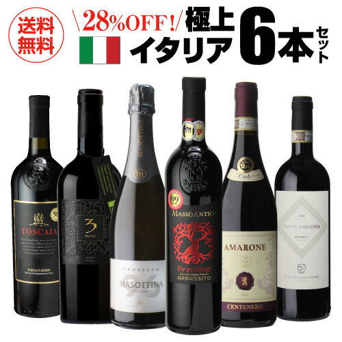 送料無料 高評価づくし！極上イタリアワイン6本セット 29弾 イタリアワイン 辛口 赤ワインセット フルボディ ビオ 浜運 あす楽 父の日 手土産 お祝い ギフト