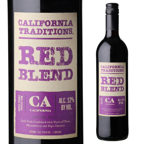 在庫限りクリアランス1,518円→処分価格990円(税込) 在庫処分 アウトレットカリフォルニア トラディションズ レッド ブレンド 750mlアメリカ カリフォルニア 辛口 ワイン 赤ワイン 赤 長S ワイン