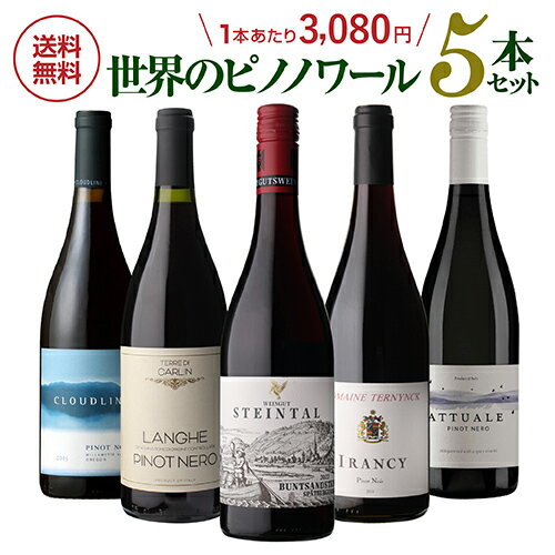 【誰でもP7倍 ブラックフライデー中】1本あたり3,080円(税込)送料無料NAOTAKA厳選 世界のピノ ノワール飲み比べ5本セット 第13弾ワインセット 赤...