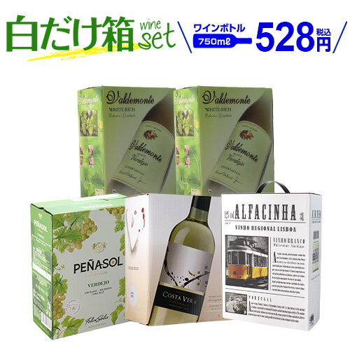 ボトル換算528円 送料無料 《箱ワイン》 4種5箱の白箱ワインセット 28弾 白ワイン セット 白 箱ワイン BOX BIB 長S 白ワインセット 送料無料 手土産 お祝い ギフト ワイン 予約 2026/6月中旬以降発送予定