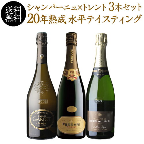 1本あたり11,000 円(税込) 送料無料　シャンパーニュ×トレント 20年熟成水平テイスティング 3本セット 750ml 3本入フランス イタリア ワインセット シャンパン シャンパンセット 長期熟成 フェッラーリ フェラーリ 浜運A cellar-10038499 ワイン&ワインセラー セラー専科 パッケージ画像