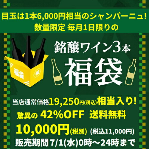 7月1日限定ワイン3本入り 1万円(税別)福袋 シャンパン3本 ハーフボトル(375ml) シャンパーニュ おひとり様1セット限定 浜運 ワイン cellar-10028502 ワイン&ワインセラー セラー専科 サンプル画像3