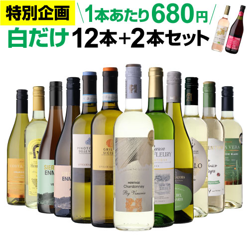 【1本680円】 ワイン ワインセット 42％OFF 白だけ 特選ワイン 12本+2本セット(合計14本) 白ワイン 白ワインセット 送料無料 白ワインセット 辛口 ワインセット 白　白ワイン セット 白ワイン 辛口 セット 199弾 ギフト 誕生日プレゼント 浜運A