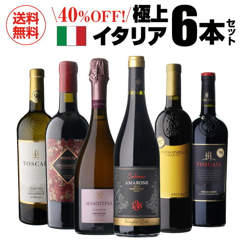 送料無料 高評価づくし！ 極上イタリアワイン6本セット 39弾 イタリアワイン 辛口 赤ワインセット フルボディ ビオ 浜運A 送料無料 手土産 お祝い ギフト Pオススメワイン cellar-10019552 ワイン&ワインセラー セラー専科 パッケージ画像